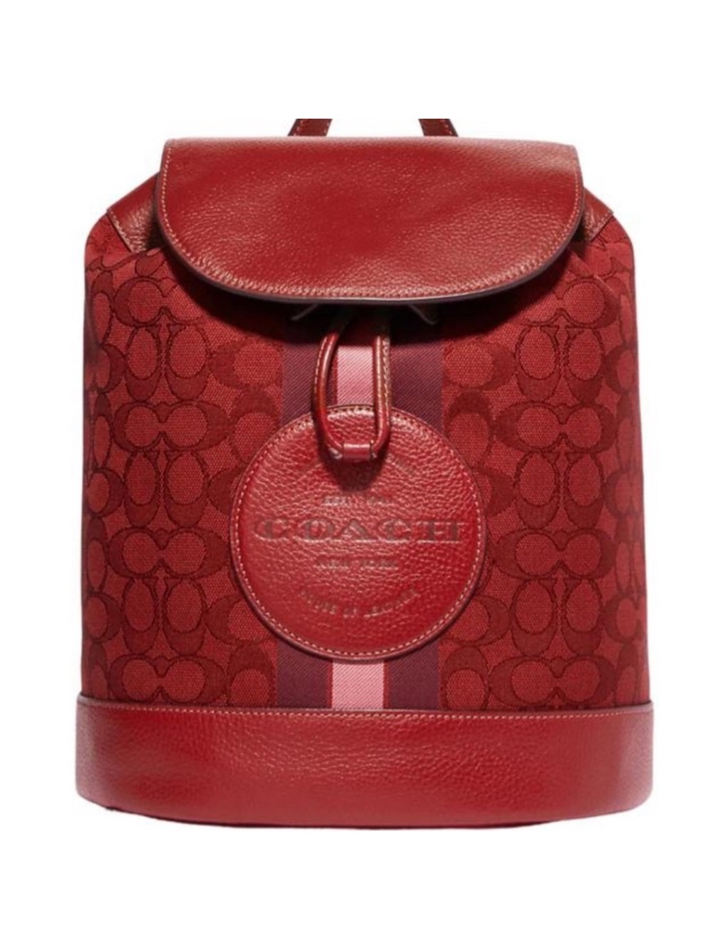 Coach Red Signature Canvas and Leather Backpack